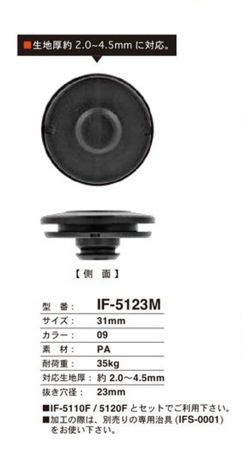 IF-5123M 31mm Thick Textile Compatible Snap Button FIDLOCK
