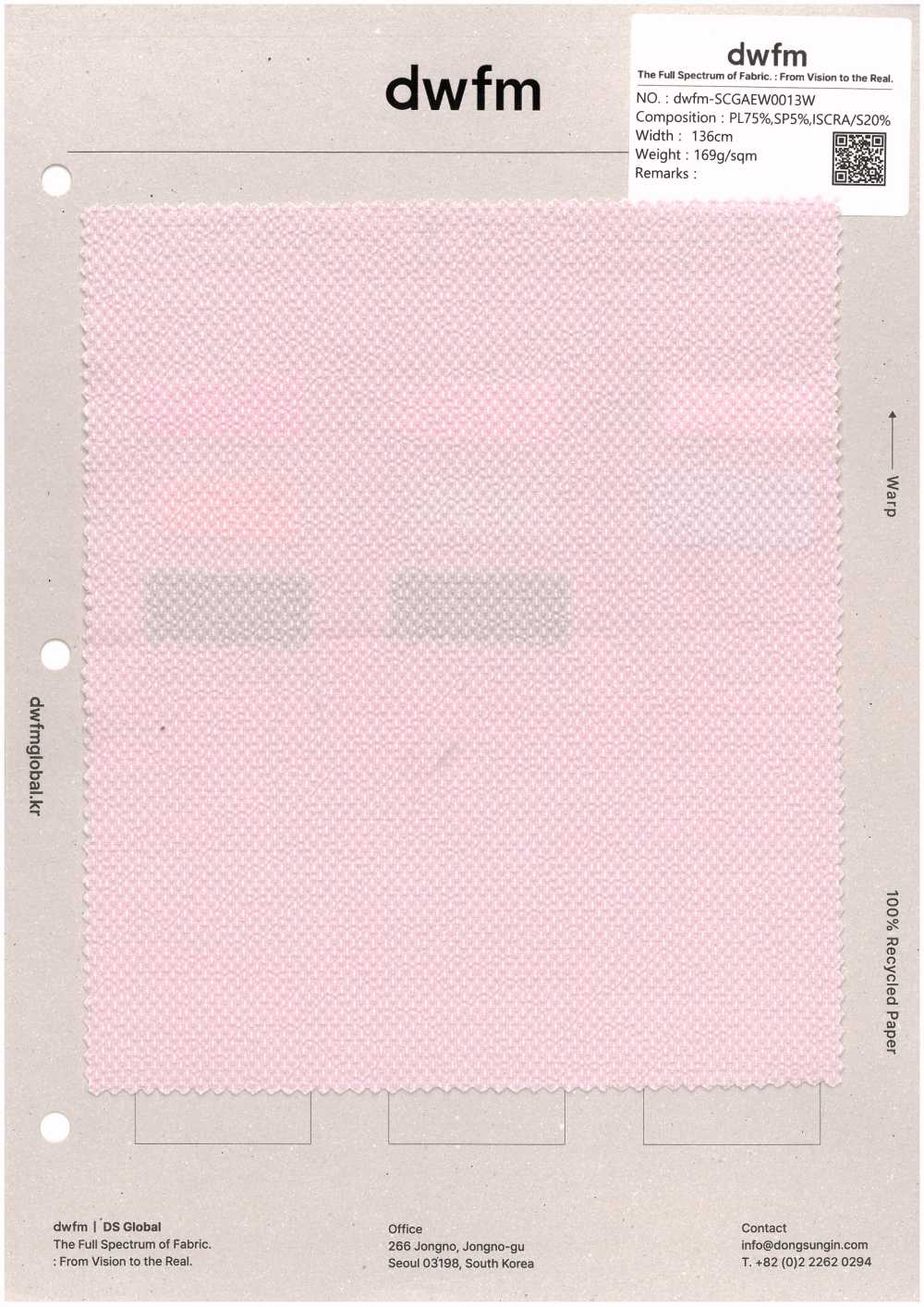 DWFM-SCGAEW0013W Stretch Pique[Textile / Fabric]