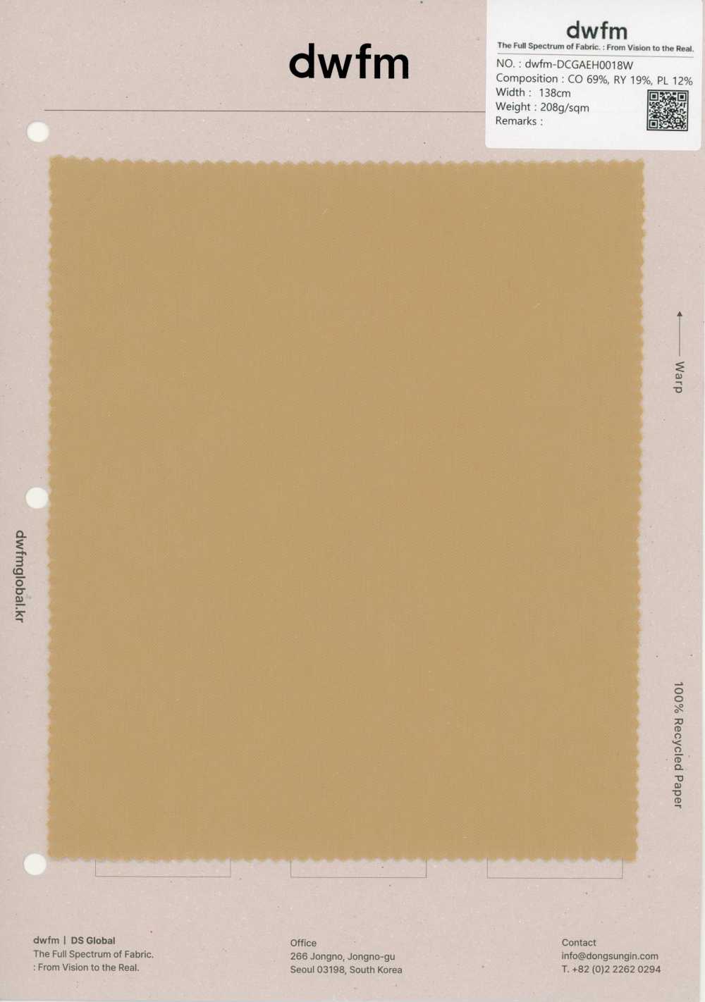 DWFM-DCGAEH0018W Cotton Rayon Soft Twill[Textile / Fabric]
