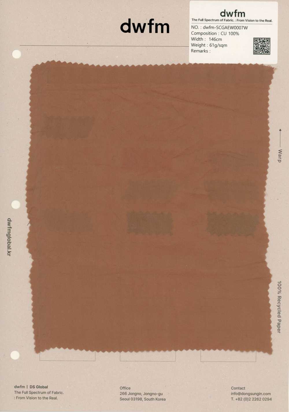 DWFM-SCGAEW0007W Cupro Wash Finish Voile[Textile / Fabric]