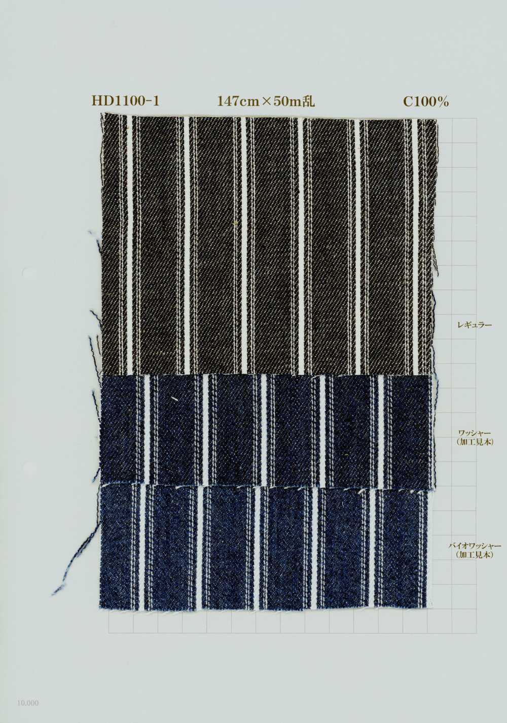HD11000-1 Hickory Stripe Denim 9 Oz[Textile / Fabric] Yoshiwa Textiles