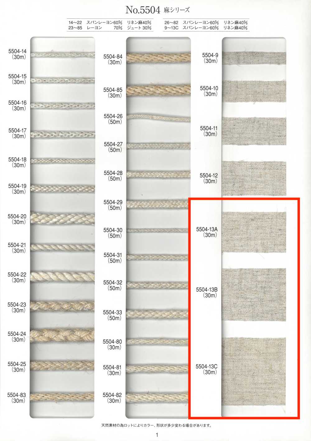 5504 Linen Series Plain Weave Tape[Ribbons, Tapes, And Cords] RIVER
