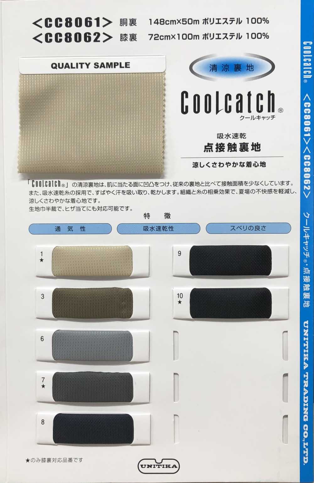 CC8061 Cool Lining Cool Catch UNITIKA