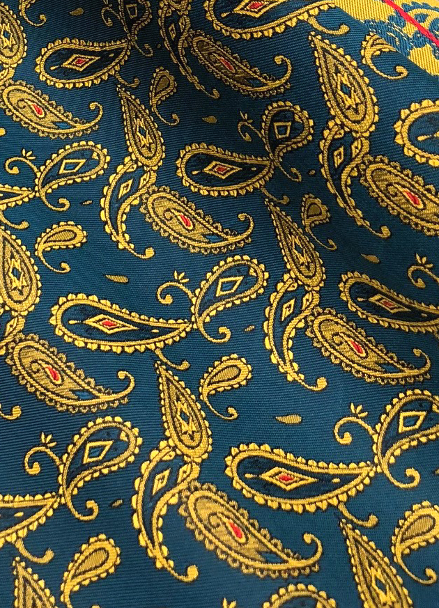 952 Yamanashi Fujiyoshida Paisley Pattern Silk Jacquard Textile Yamamoto(EXCY)