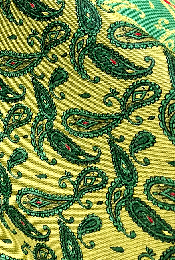 953 Yamanashi Fujiyoshida Paisley Pattern Silk Jacquard Textile [outlet] Yamamoto(EXCY)