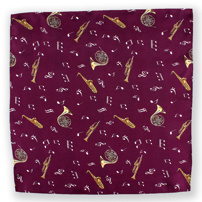 CF-JAZZ-WI Silk Print Pocket Square Jazz Wine[Formal Accessories] Yamamoto(EXCY)