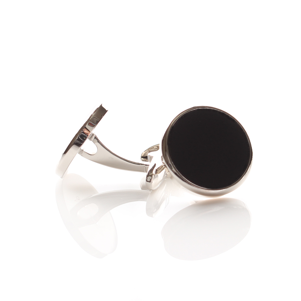 E-1-C Formal Cufflinks Onyx Silver Round[Formal Accessories] Yamamoto(EXCY)