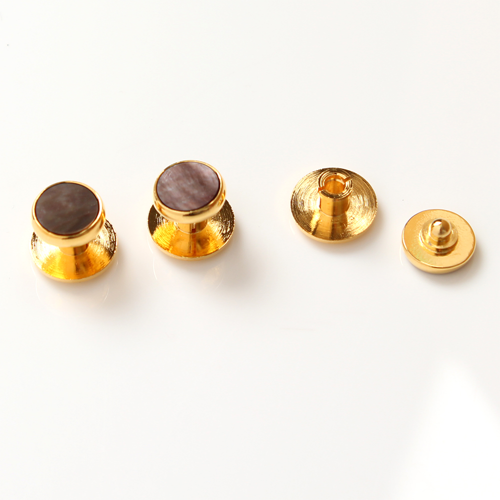 F-2 Stud Button, Mother Of Pearl Shell , Gold, Round[Formal Accessories] Yamamoto(EXCY)