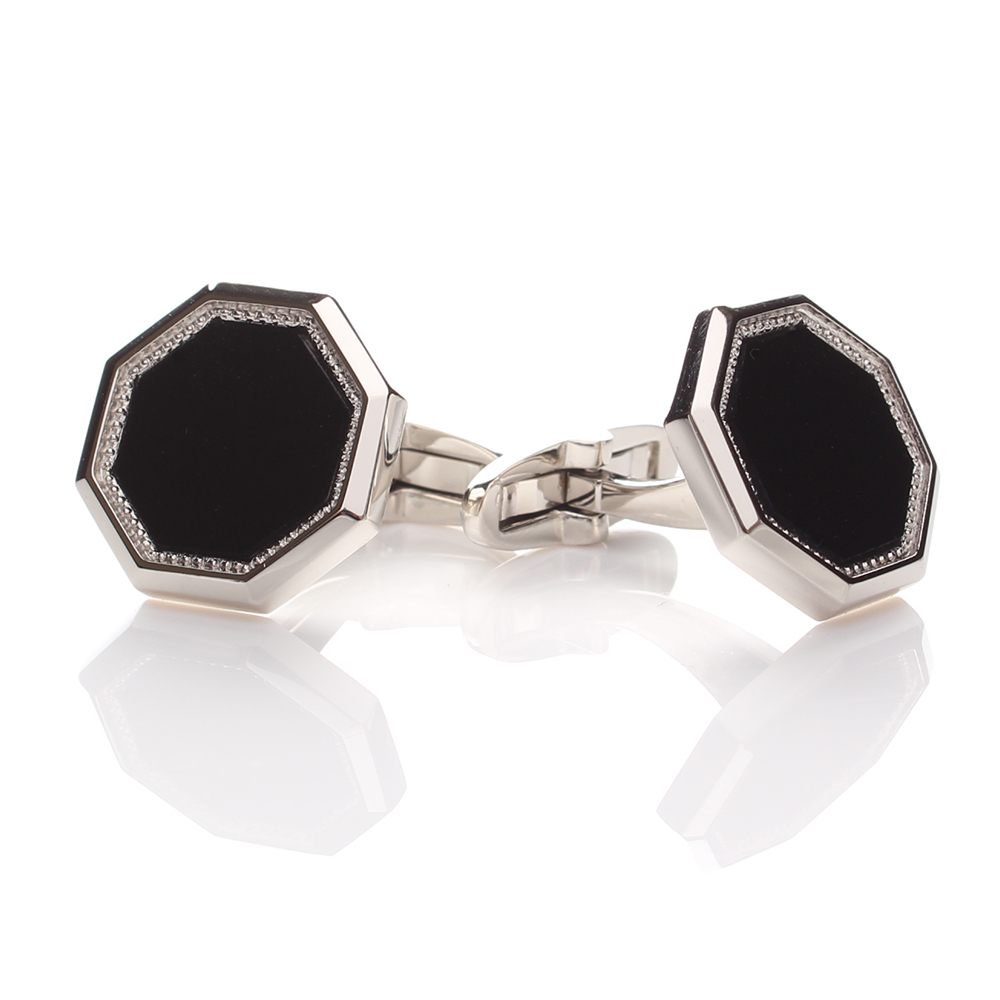 G-1-C Formal Cufflinks Onyx Silver Octagon[Formal Accessories] Yamamoto(EXCY)