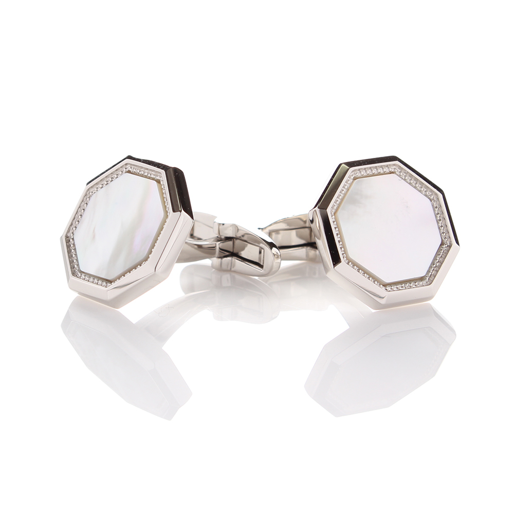 G-3-C Formal Cufflinks, Mother Of Pearl Shell Silver Octagonal[Formal Accessories] Yamamoto(EXCY)