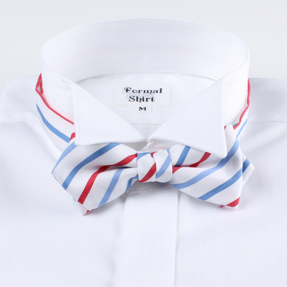 RBF-6258-77 Casual Butterfly Tie Pencil Stripe White / Red[Formal Accessories] Yamamoto(EXCY)