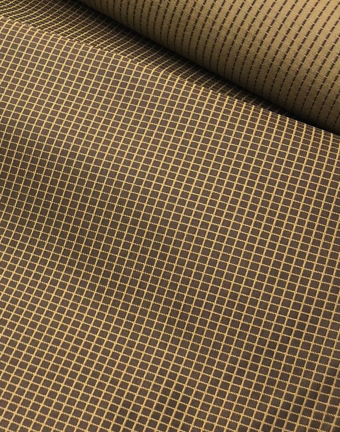S-944 Yamanashi Fujiyoshida Brown Check Pattern Textile[outlet] Yamamoto(EXCY)