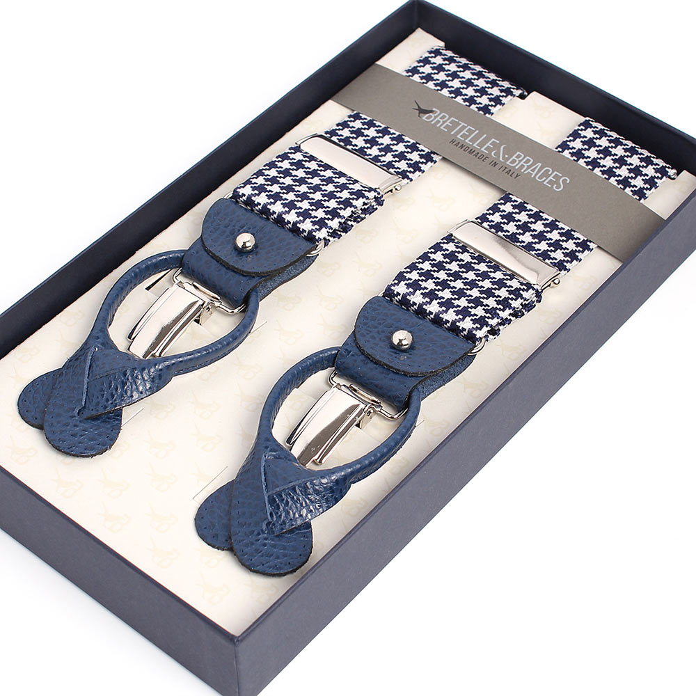 VAR-0124 BRETELLE & BRACES Houndstooth Navy[Formal Accessories] Bretelle & Braces
