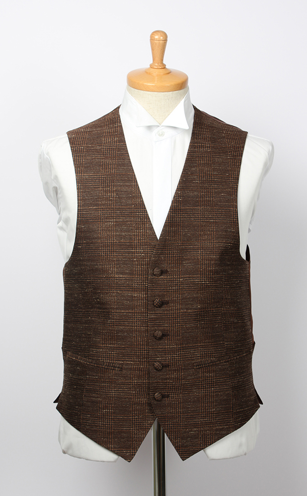 VANNERS-V-041 VANNERS Three-way Textile Vest Glen Plaid Brown[Formal Accessories] Yamamoto(EXCY)