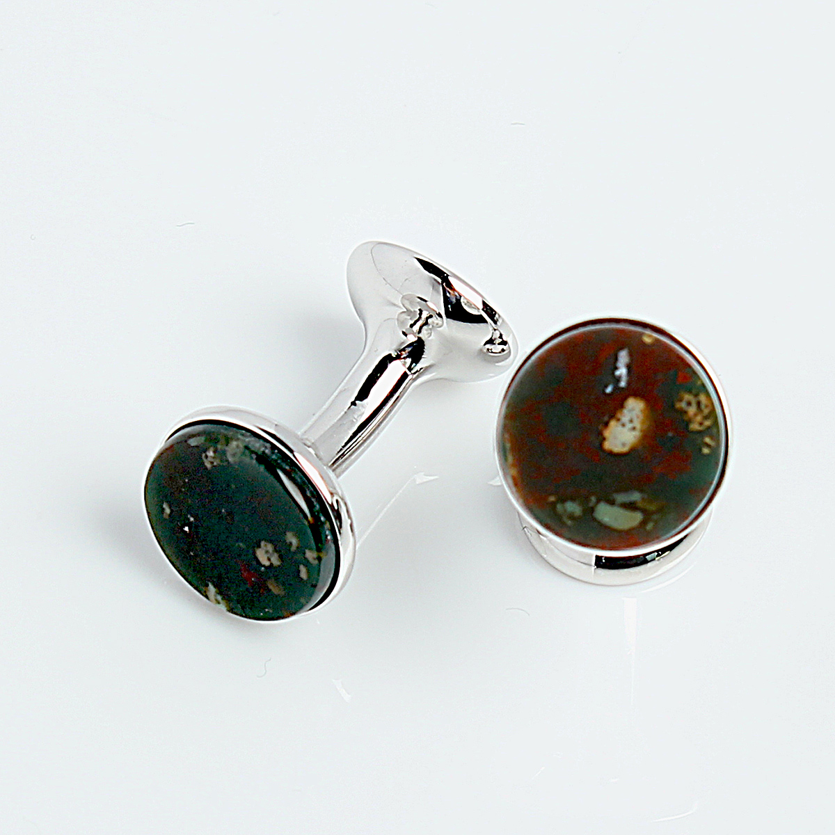 CO-C02-SI CODIS MAYA Bloodstone Bow Cufflinks Silver[Formal Accessories] CODIS MAYA