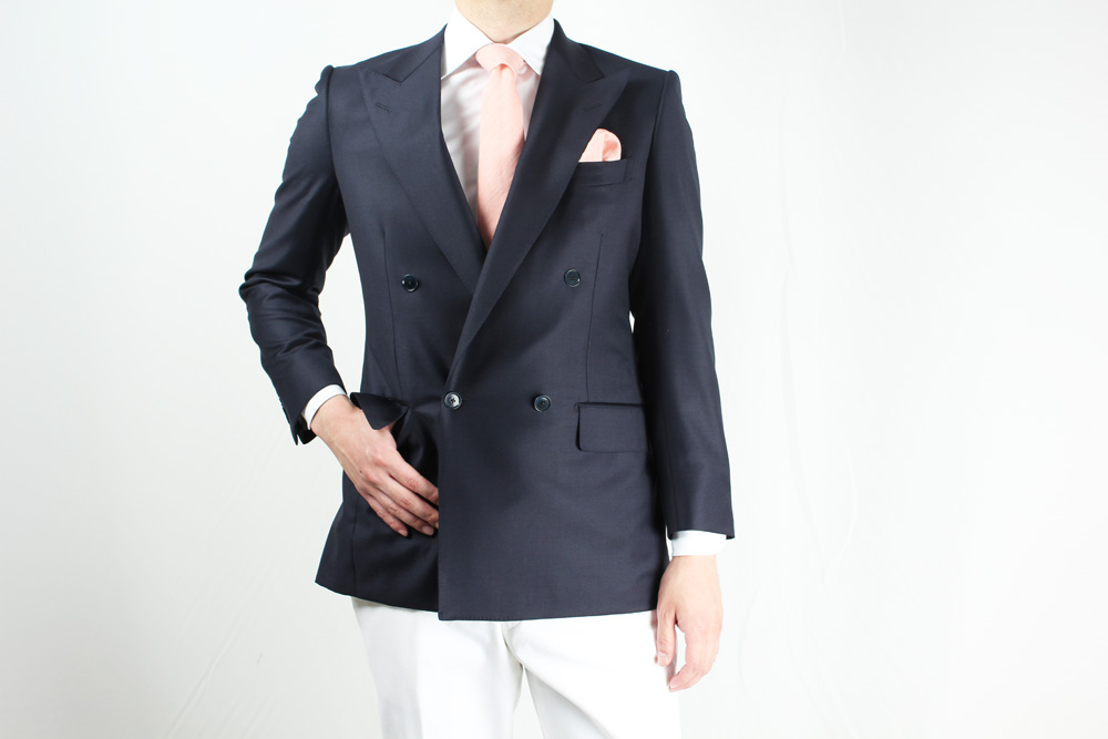 GXPWJ1 Navy Blue No Pattern Double Jacket Using DORMEUIL Textile[Apparel Products] Yamamoto(EXCY)