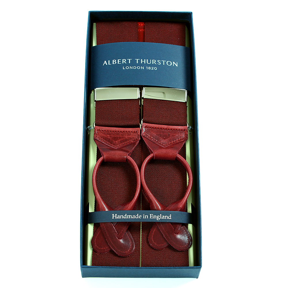 AT-40MAROON Albert Thurston Suspenders Maroon 40mm Rigid (Ribbon)[Formal Accessories] ALBERT THURSTON