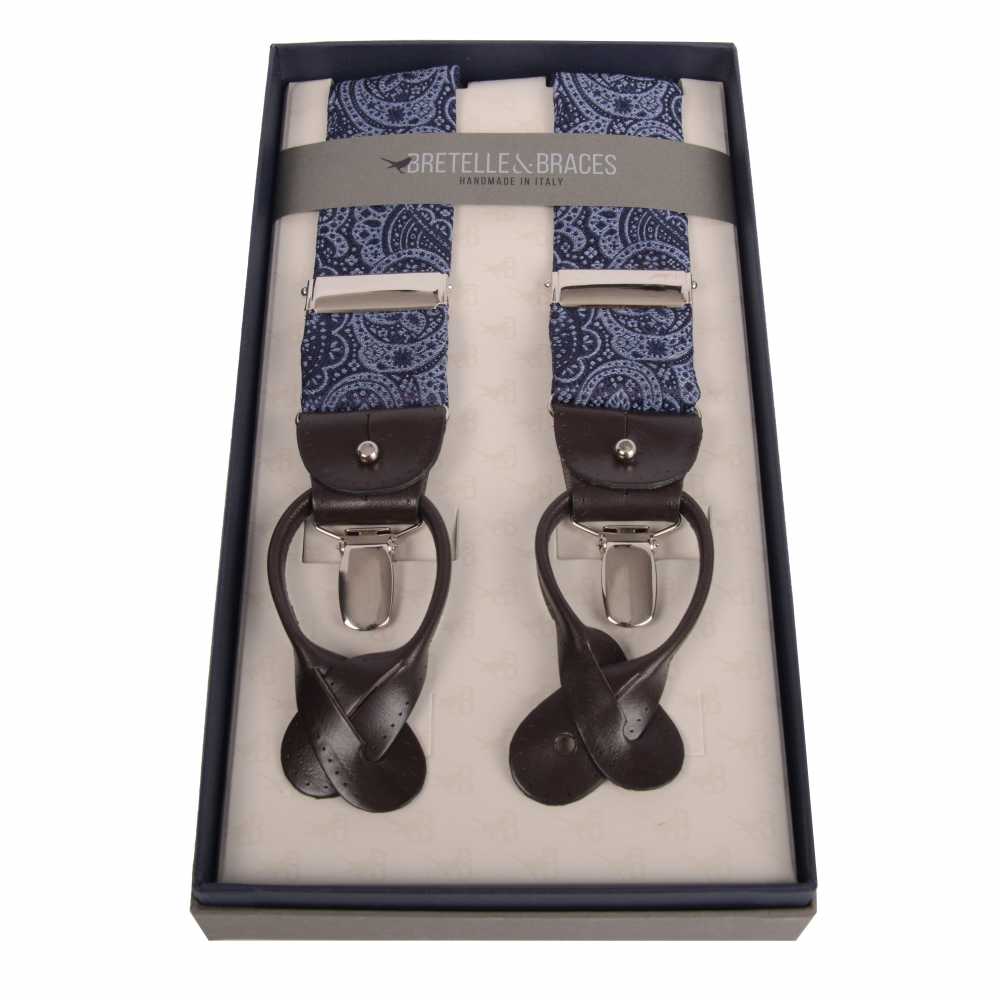 VAR-0186 BRETELLE &amp; BRACES Paisley Navy Blue[Formal Accessories] Bretelle &amp; Braces