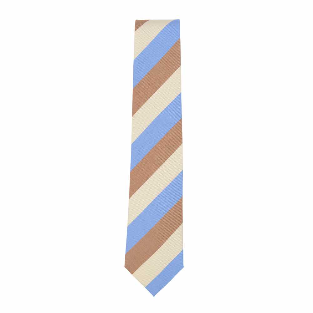 HVN-61 VANNERS Silk Handmade Tie Regimental Sky Blue / Camel[Formal Accessories] Yamamoto(EXCY)