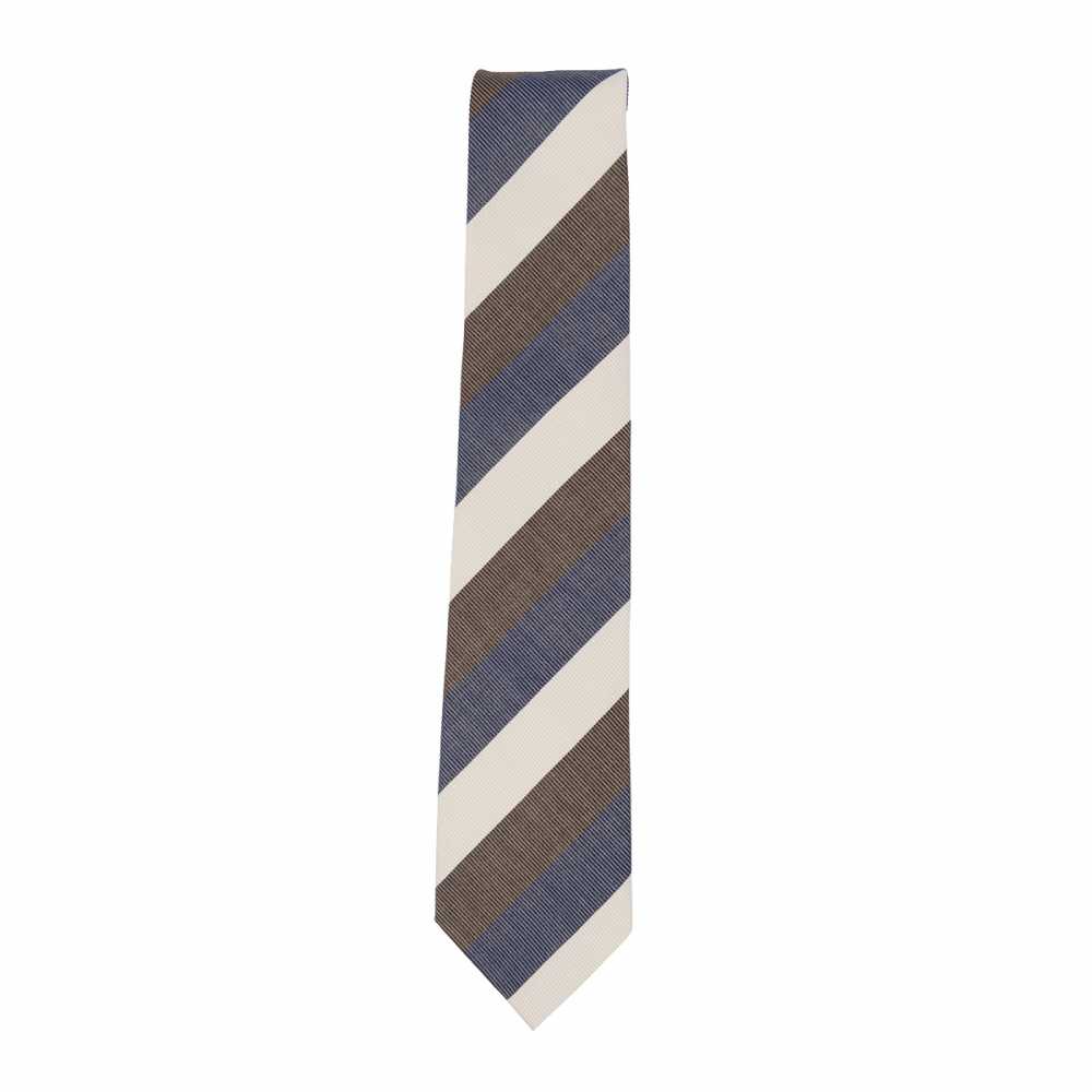 HVN-62 VANNERS Silk Handmade Tie Regimental Navy Blue / Brown[Formal Accessories] Yamamoto(EXCY)