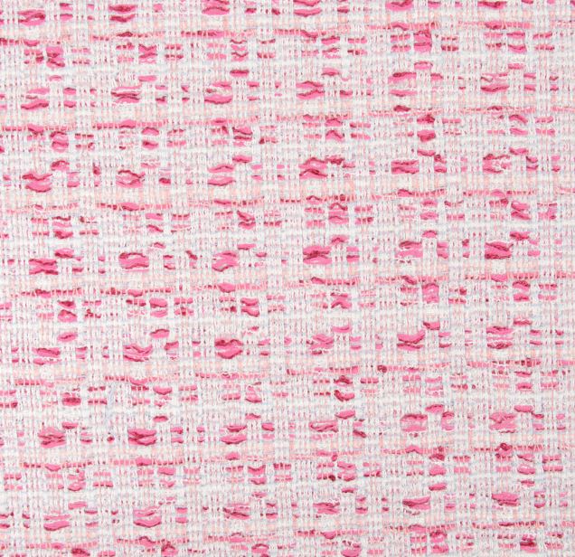 Z7575 LINTON Linton Tweed Made In England Textile White X Pink LINTON