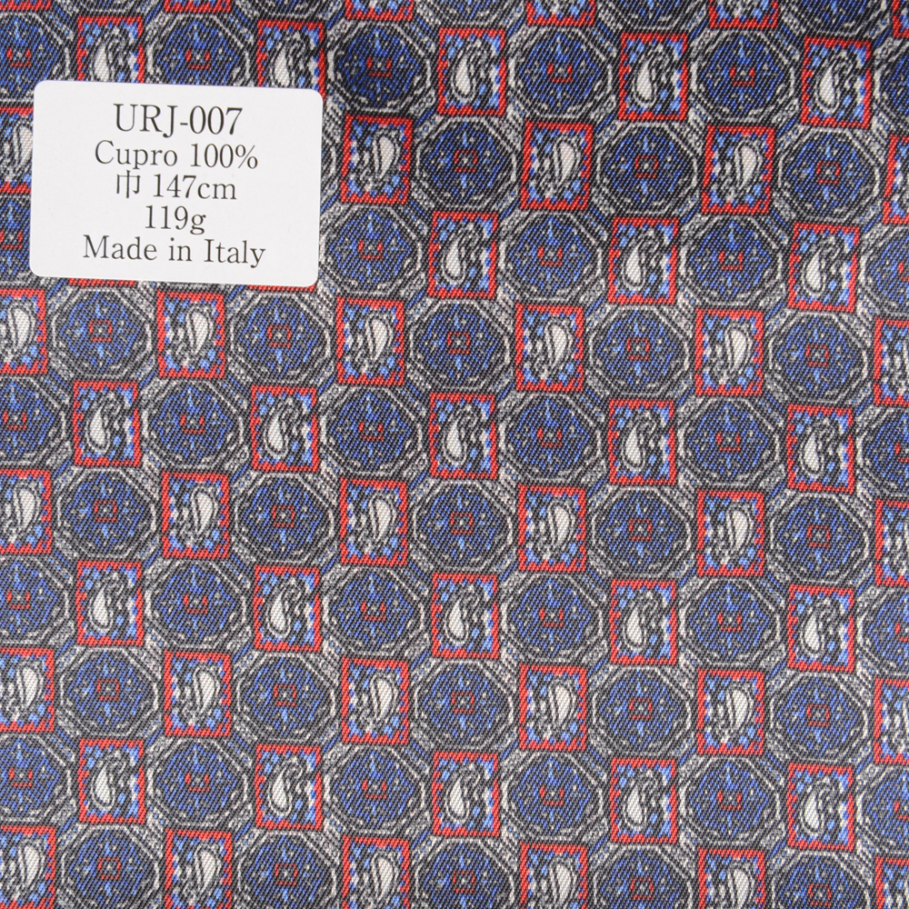 URJ-007 Made In Italy Cupra 100% Printed Lining Komon Pattern TCS