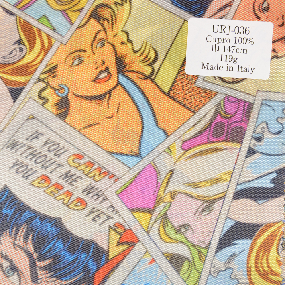URJ-036 Made In Italy Cupra 100% Printed Lining Pop Comic Pattern TCS