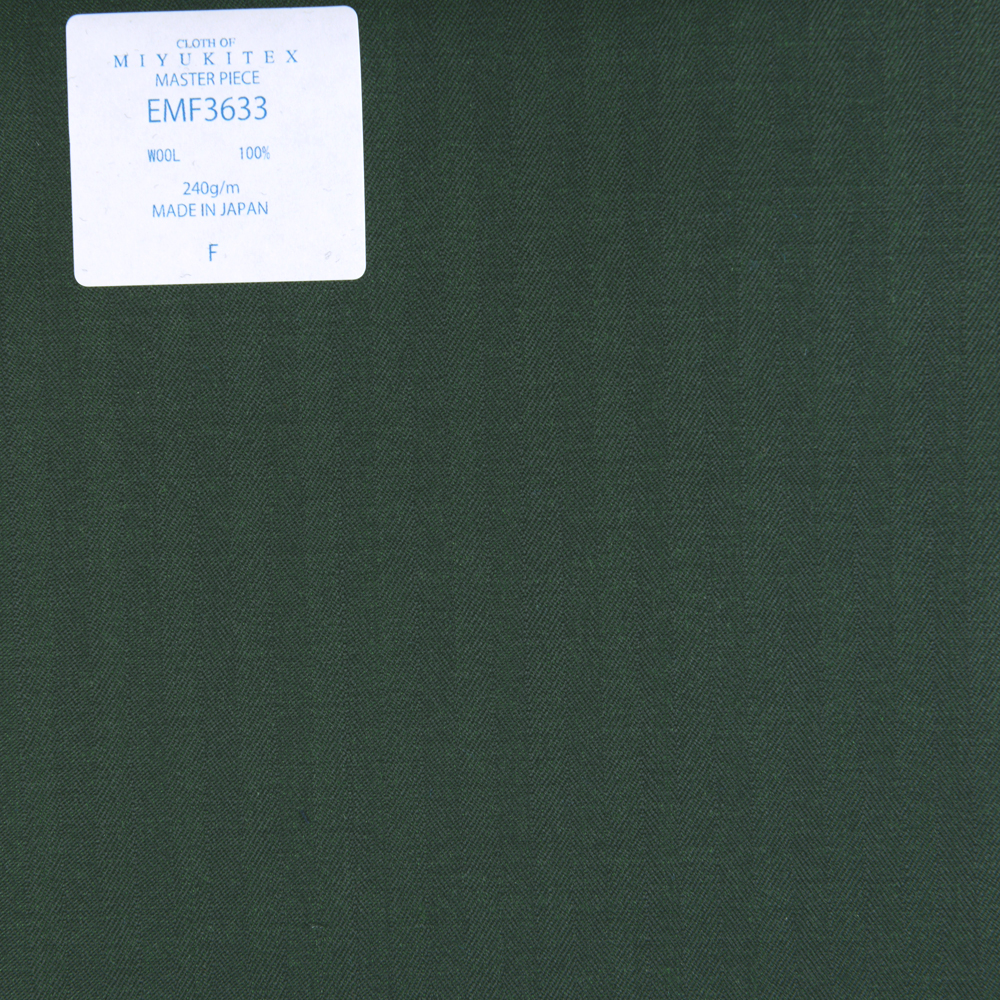 EMF3633 Masterpiece Collection Solaro Series Herringbone Green[Textile] Miyuki Woolen Mills