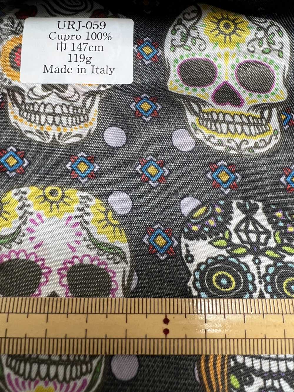 URJ-059 Made In Italy 100% Cupra Print Lining Skull Pattern TCS