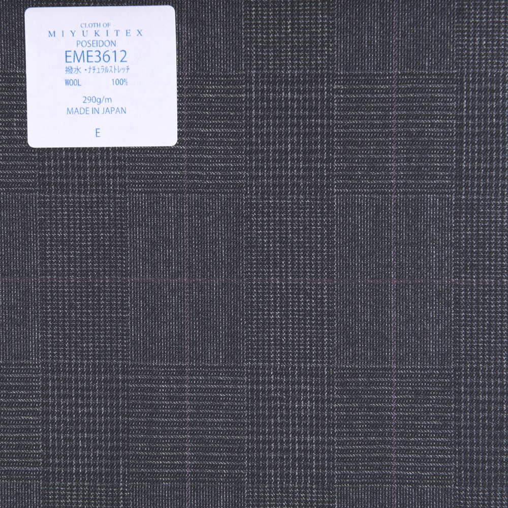 EME3612 Miyuki Lana Vita Collection Poseidon Glen Check Gray X Pink Pane[Textile] Miyuki Woolen Mills