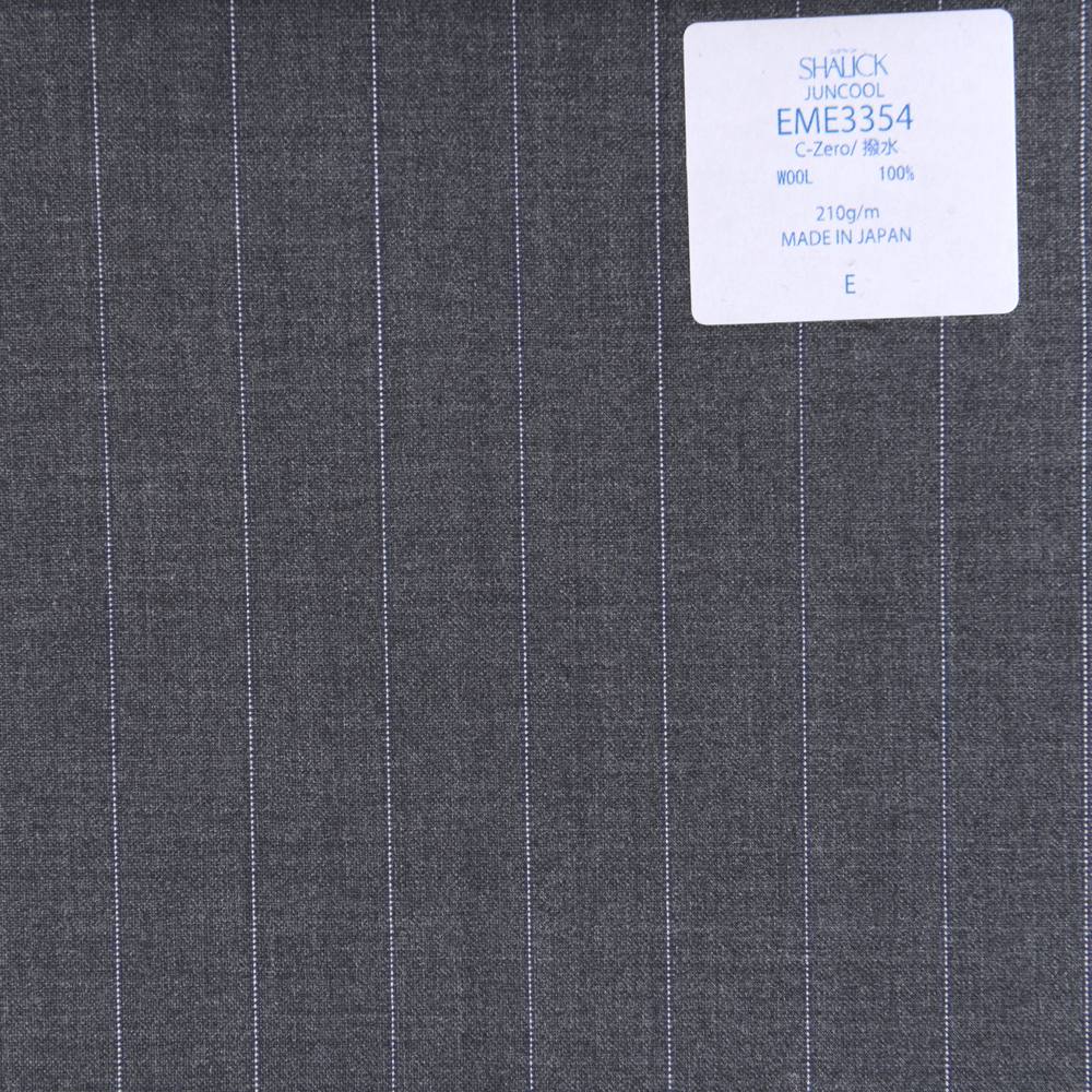 EME3354 Japanese Summer Clothing Sharick Series Juncourt Striped Gray[Textile] Miyuki Woolen Mills