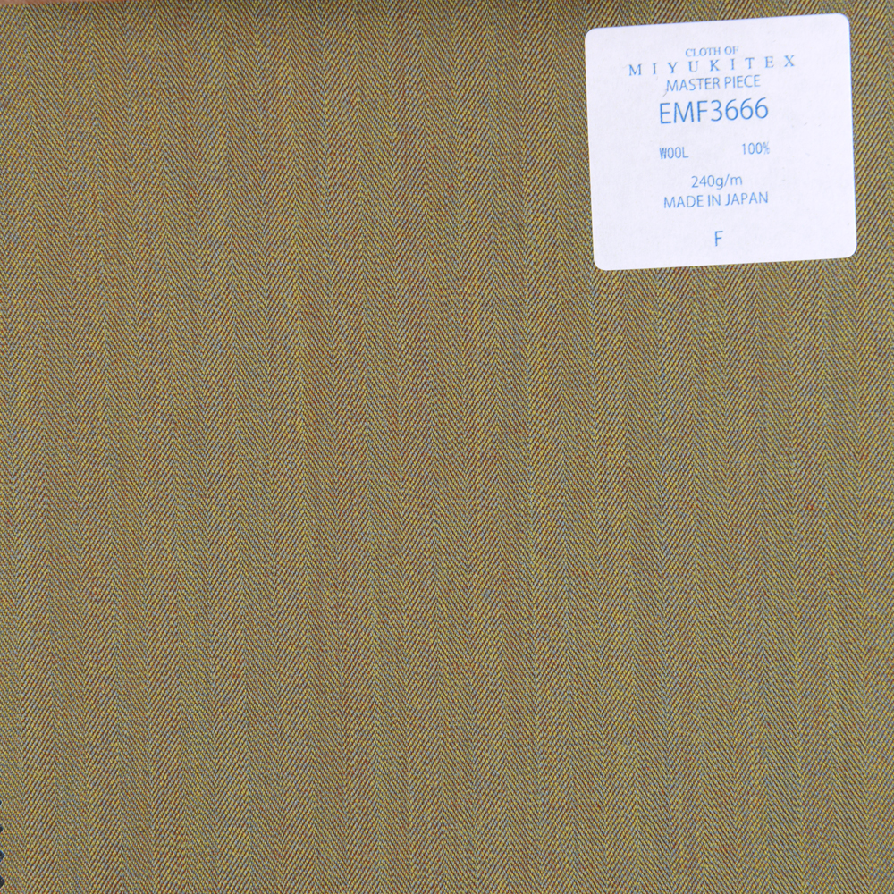 EMF3666 Masterpiece Collection Solaro Series Herringbone Green[Textile] Miyuki Woolen Mills