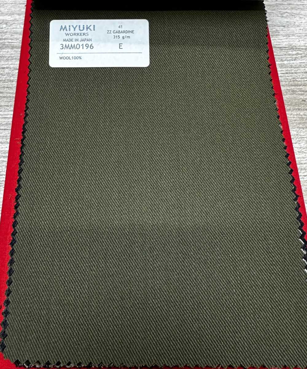 3MM0196 Creative Workers ZZ Strong Twisted Yarn Left Twill Weave Gabardine No Pattern Olive[Textile] Miyuki Keori (Miyuki)