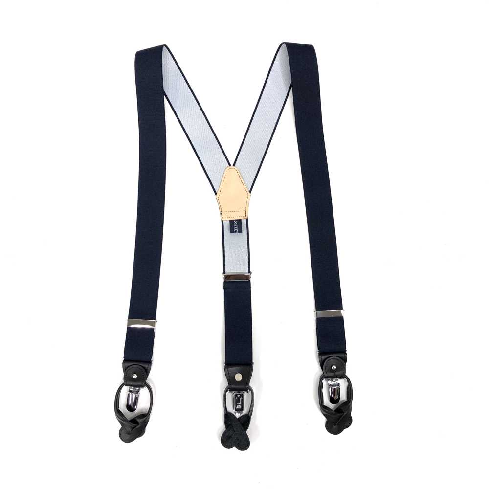 SR-NAVY SR-NAVY Suspender EXCY Braces No Pattern 2in1 35mm Elastic[Formal Accessories] Yamamoto(EXCY)