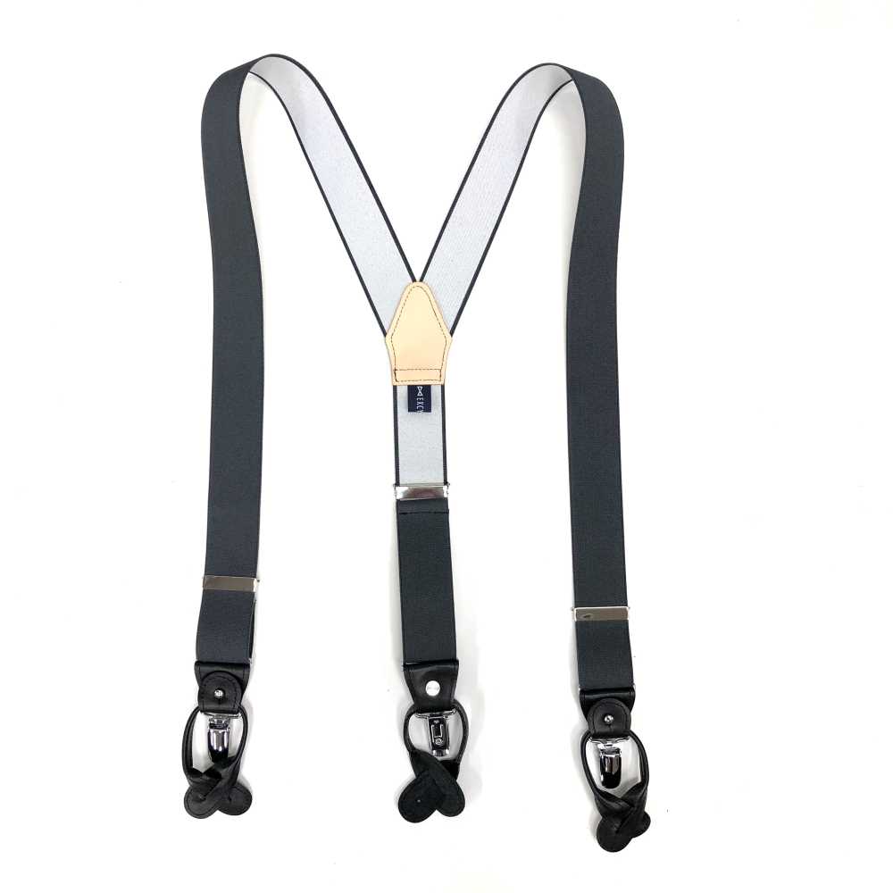 SR-GREY SR-GREY Suspender EXCY Braces Gray No Pattern 2in1 35mm Elastic[Formal Accessories] Yamamoto(EXCY)