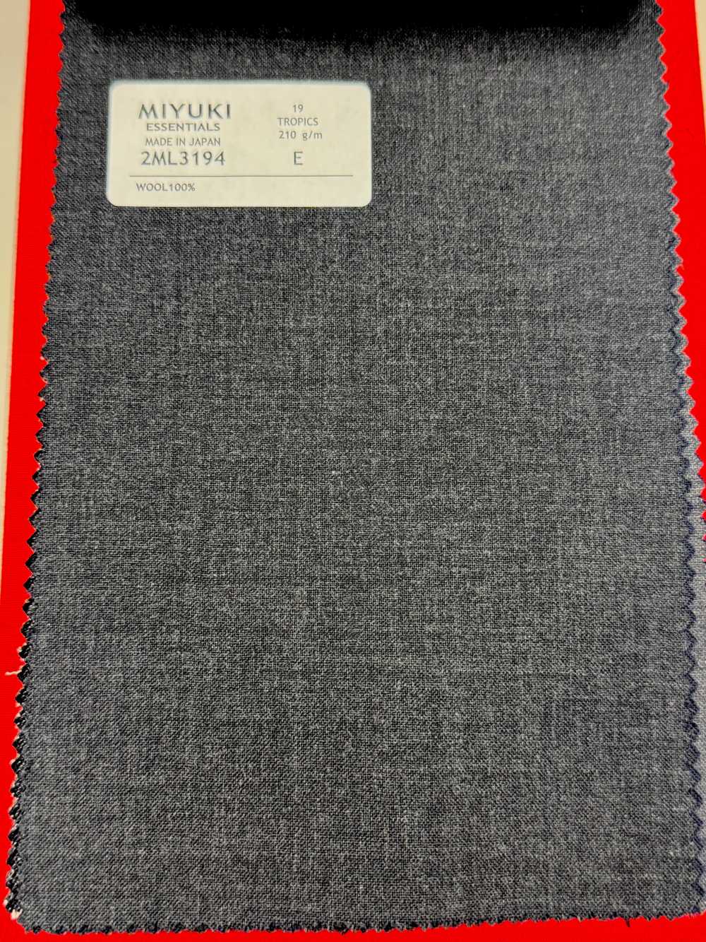 2ML3194 25SS MIYUKI ESSENTIALS TROPICS Charcoal Heaven Gray No Pattern Textile Miyuki Keori (Miyuki)