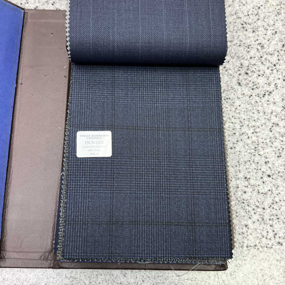 15CN1531 CANONIC 21μ RUSTIC TROPICAL Glen Check Dark Blue[Textile] CANONICO