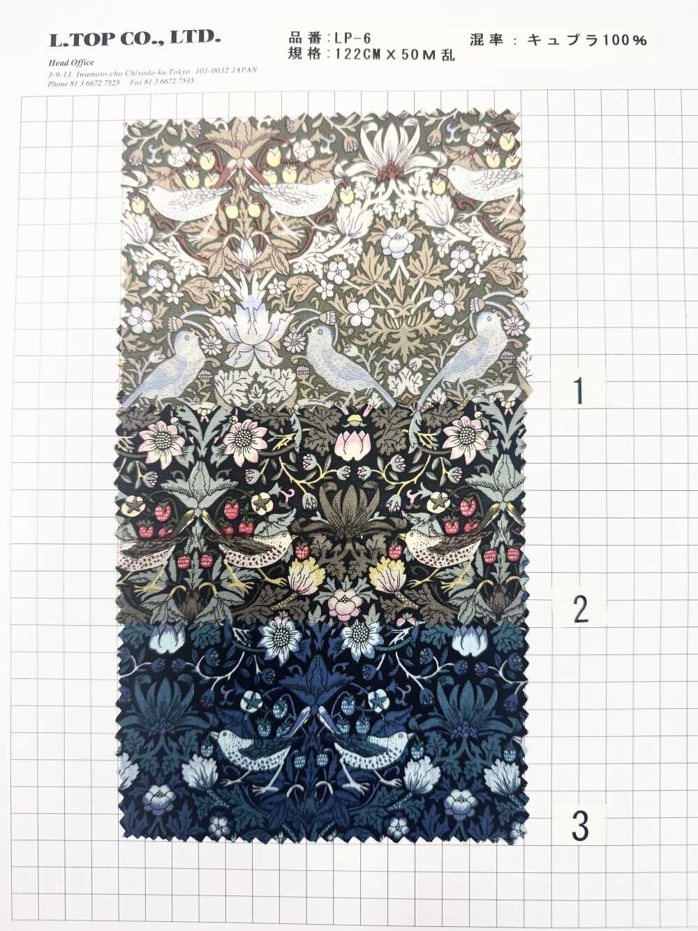 LP-6 Strawberry Thief Cupra Liberty Print Lining L-top(LOISIR)