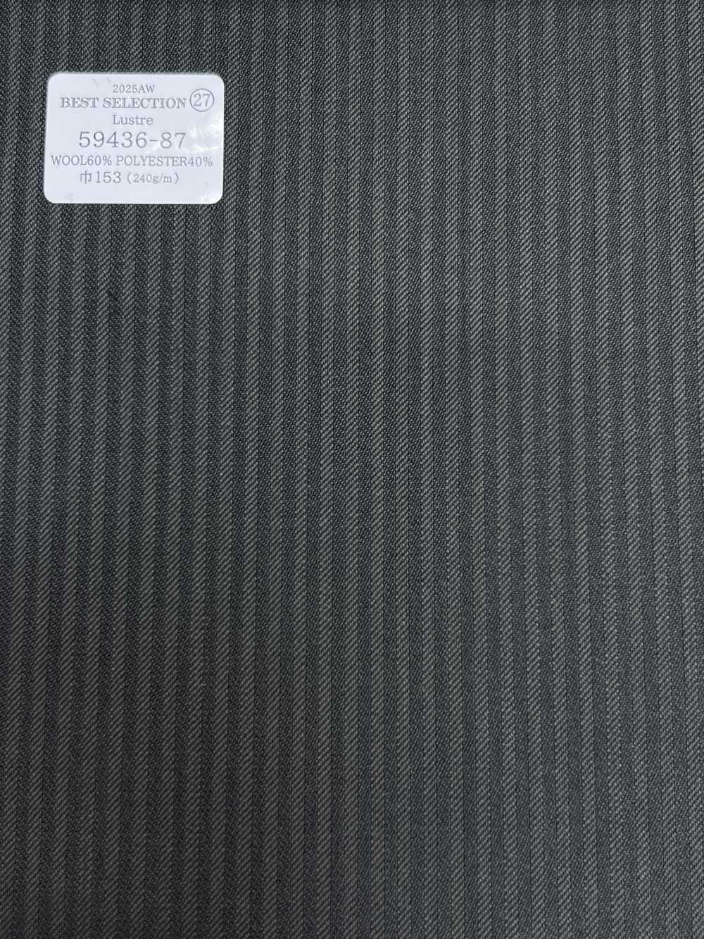 59436-87 25AW BEST SELECTION [Lustre] Luster Gray Shadow Stripe[Textile] Kunishima Co., Ltd.