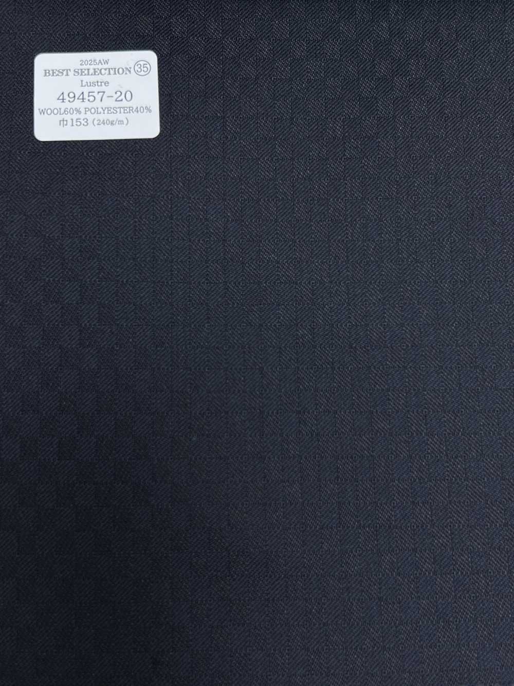 49457-20 25AW BEST SELECTION [Lustre] Luster Dark Navy Checkered Shadow[Textile] Kunishima Co., Ltd.