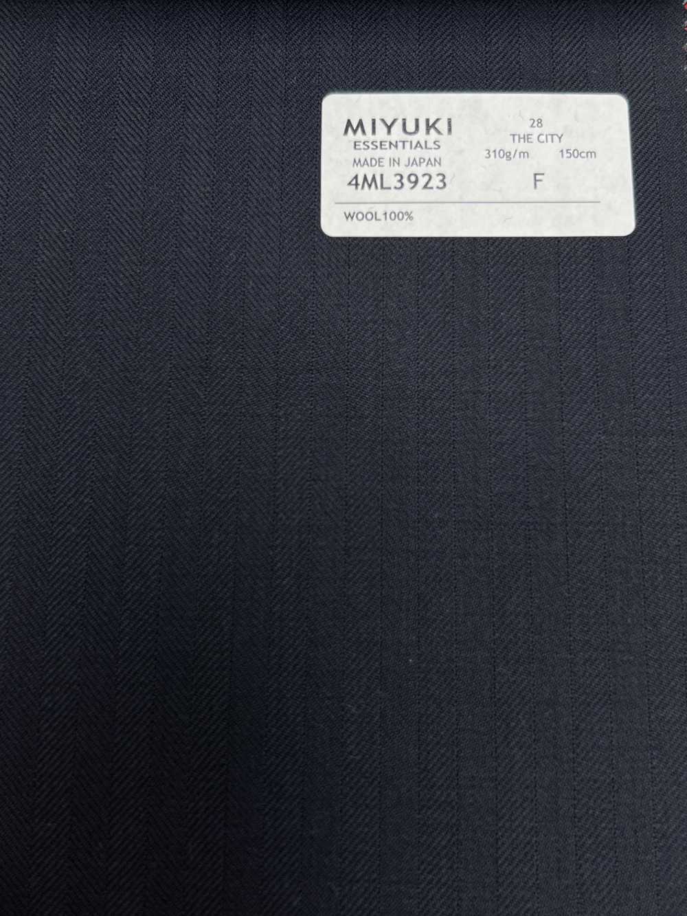 4ML3923 25AW THE CITY Herringbone Navy[Textile] Miyuki Woolen Mills