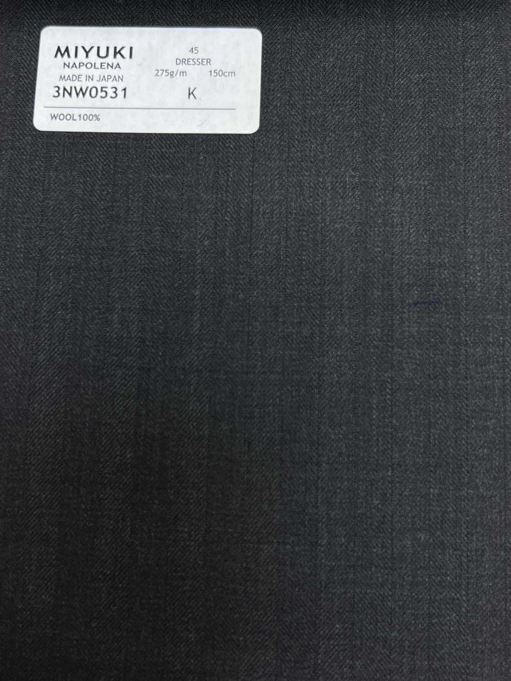 3NW0531 25AW NAPOLENA DRESSER (Napolena Dresser) Herringbone Charcoal Heaven Gray[Textile] Miyuki Woolen Mills
