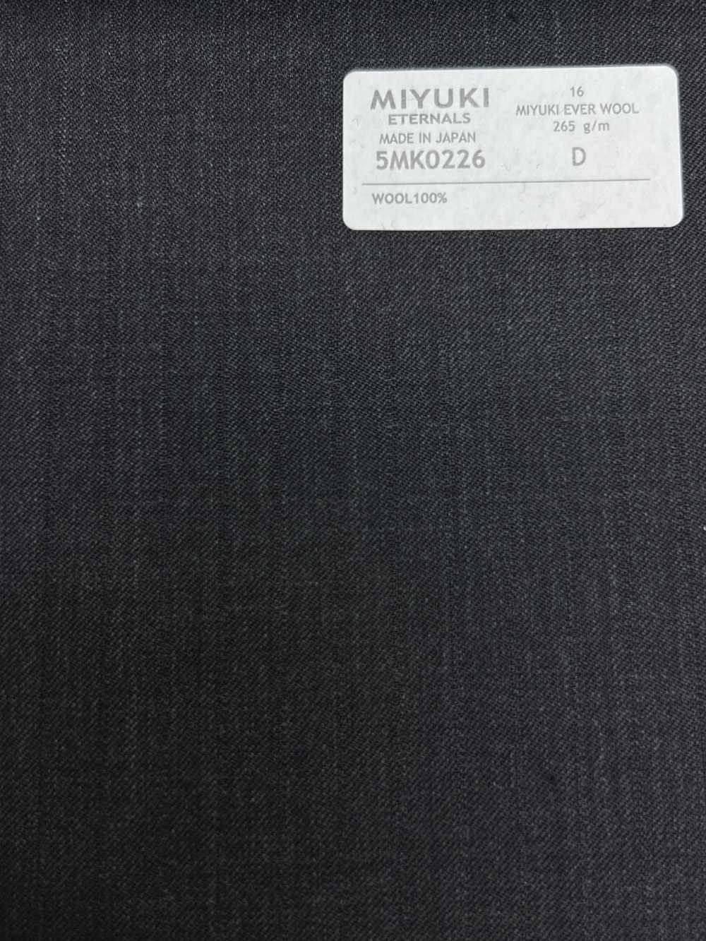 5MK0226 MIYUKI EVER WOOL Shadow Stripe Charcoal Heaven Gray[Textile] Miyuki Woolen Mills