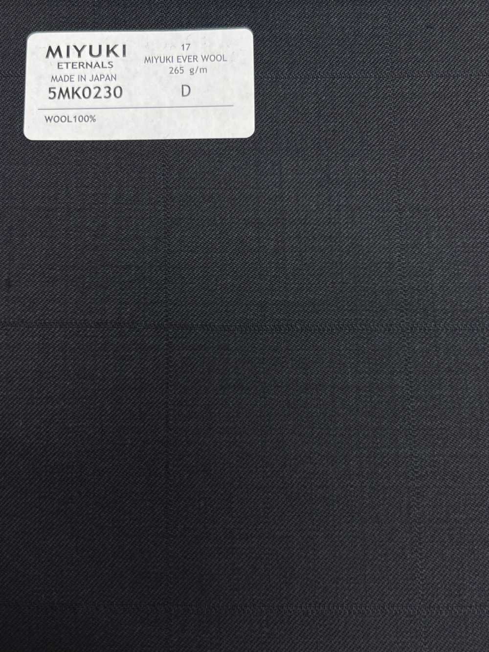 5MK0230 MIYUKI EVER WOOL Shadow Windowpane Dark Navy[Textile] Miyuki Woolen Mills