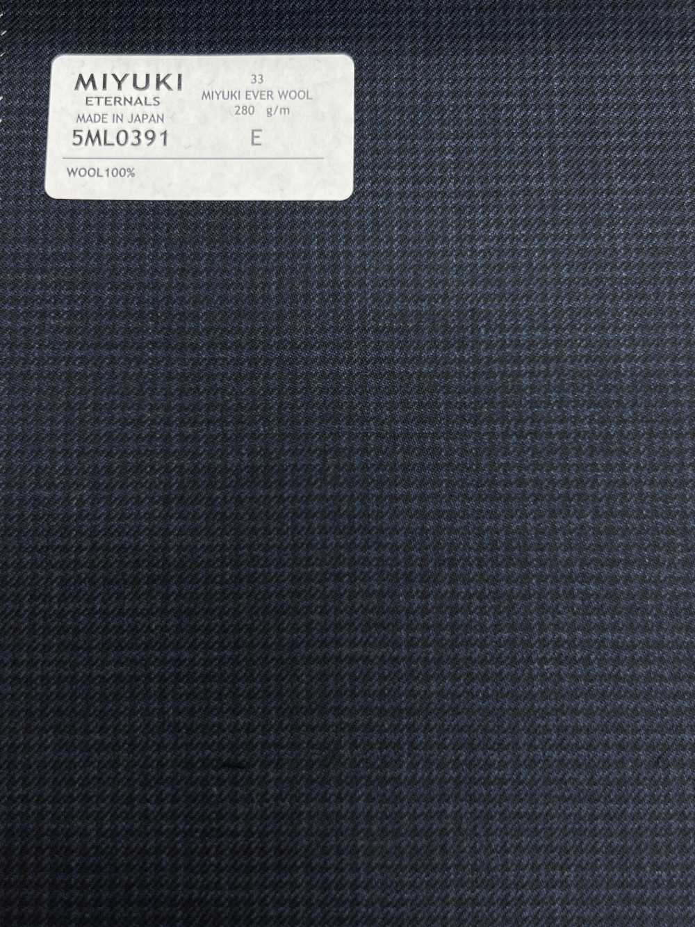 5ML0391 MIYUKI EVER WOOL (Miyuki Everwool) Houndstooth Navy[Textile] Miyuki Woolen Mills