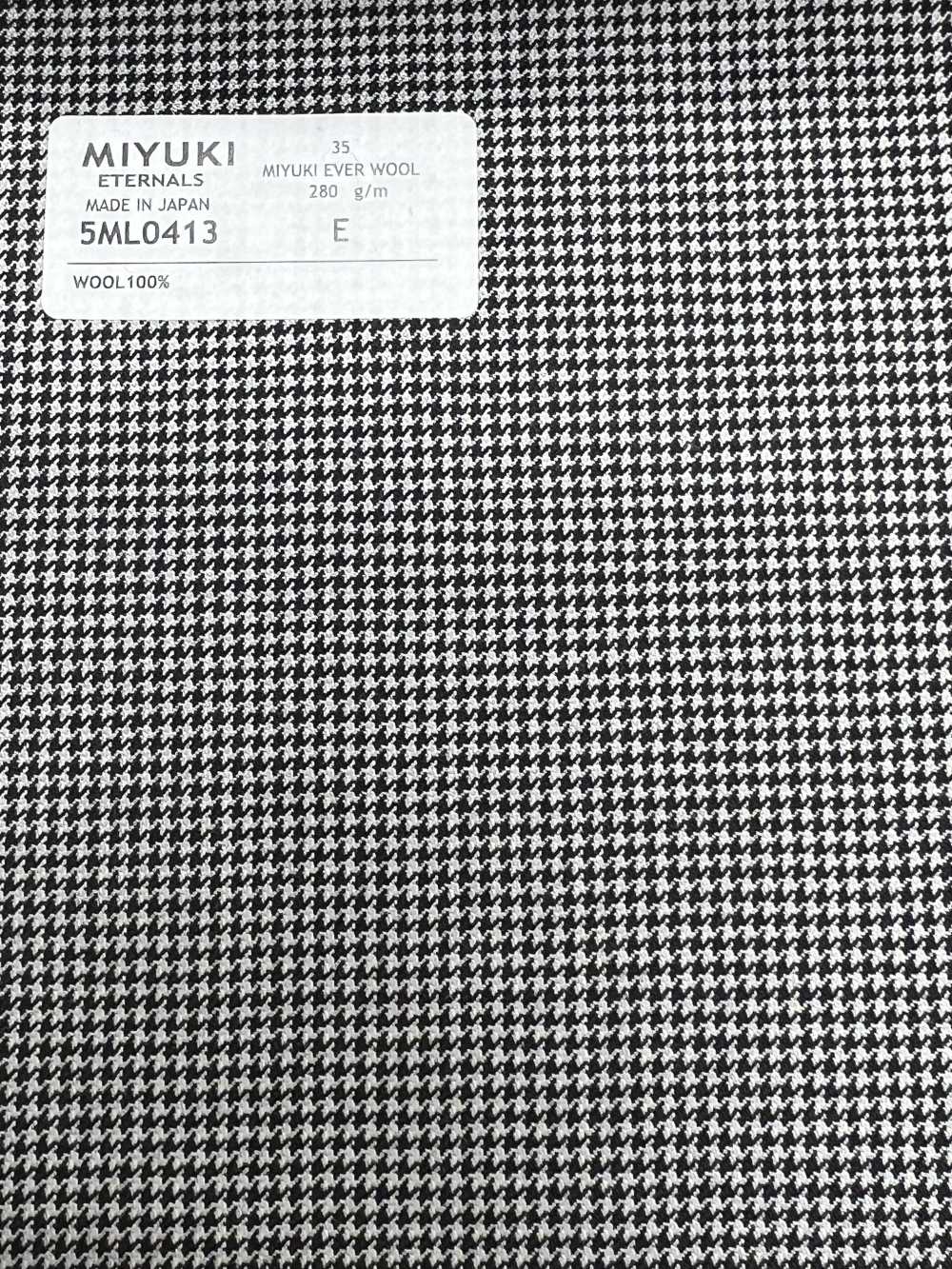 5ML0413 MIYUKI EVER WOOL (Miyuki Everwool) Houndstooth Gray[Textile] Miyuki Woolen Mills