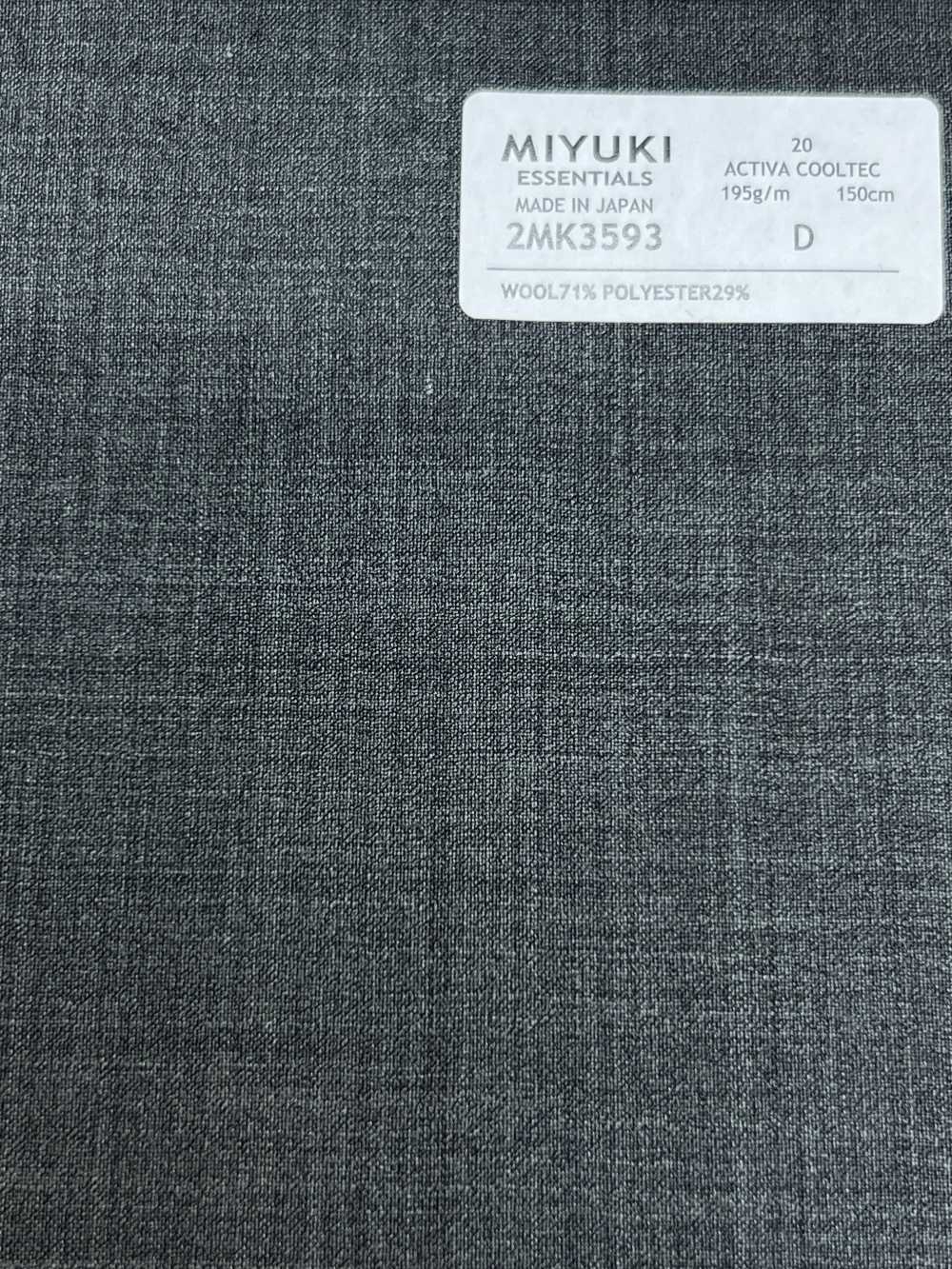 2MK3593 26SS Miyuki Textile MIYUKI ESSENTIALS ACTIVA COOLTEC Medium Gray No Pattern Miyuki Woolen Mills