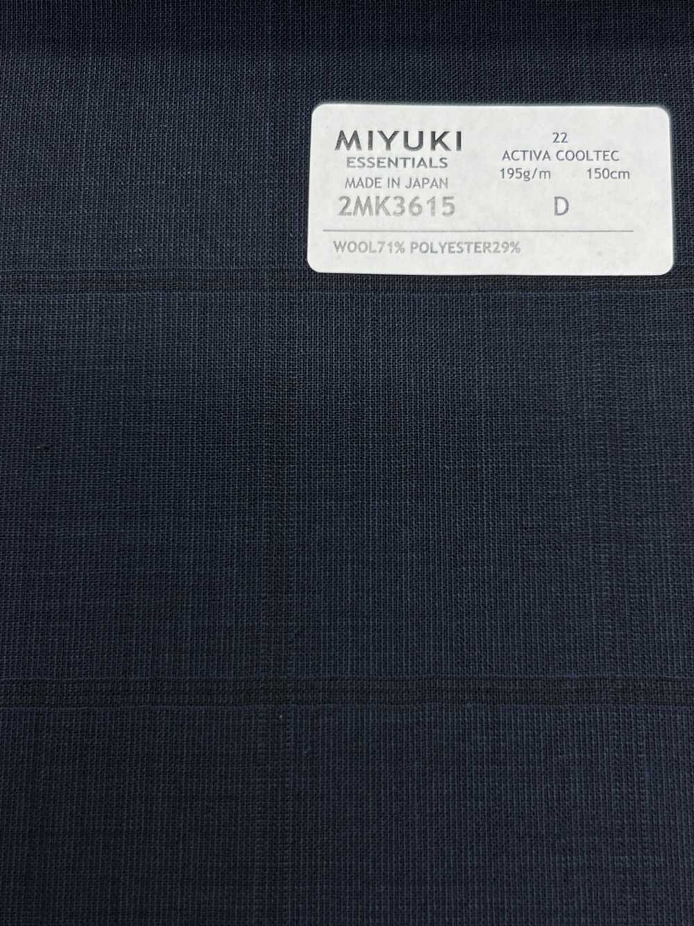 2MK3615 26SS Miyuki Textile MIYUKI ESSENTIALS ACTIVA COOLTEC Navy Check Miyuki Woolen Mills