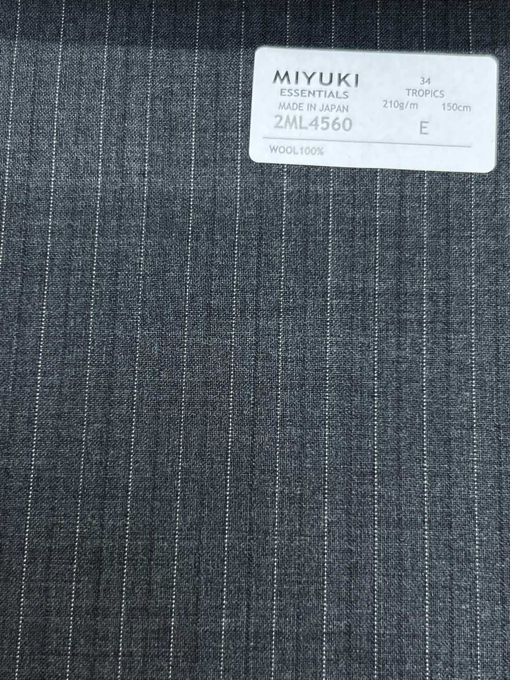 2ML4560 26SS Miyuki Textile MIYUKI Essentials TROPICS Charcoal Heaven Gray Stripe Miyuki Woolen Mills