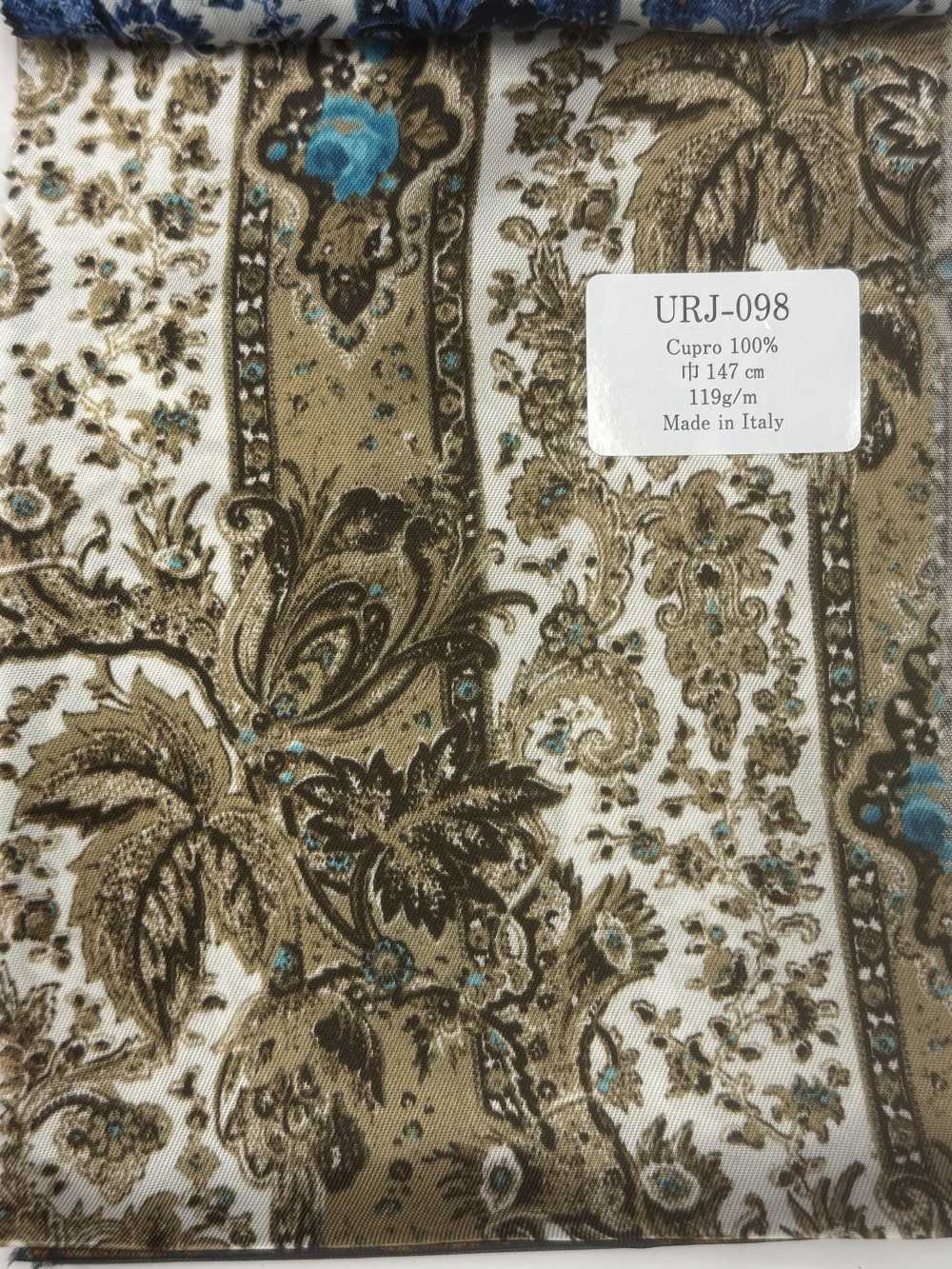 URJ-098 Italian-made 100% Cupro Cupro Lining, Paisley Pattern, Brown. TCS